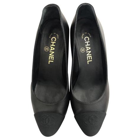 chanel black pearl pumps|chanel pumps and shoes.